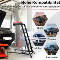Faltbare Hebebühne mit 114,5-168 cm Einstellbarer Höhe & 3-Gang-Winkel Automobilmotor Hebebühne