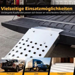 Faltbare Leichte Auffahrrampe aus Metall 2 Stück Laderampe bis 400 kg Belastbar 180 x 22,5 x 4,5 cm