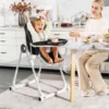 Faltbarer Baby Hochstuhl mit 6 verstellbaren Höhen & abnehmbare Doppeltabletts Schwarz