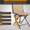 Faltbarer Campingstuhl 360° Drehbar & Wetterfest mit Metallrahmen Jagdstuhl Faltstuhl Braun