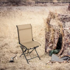 Faltbarer Campingstuhl 360° Drehbar & Wetterfest mit Metallrahmen Jagdstuhl Faltstuhl Braun