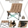 Faltbarer Campingstuhl mit Verstellbarer Rückenlehne & 225 kg Tragfähigkeit Klappstuhl Khaki
