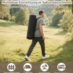 Faltbarer Campingstuhl mit Verstellbarer Rückenlehne & 225 kg Tragfähigkeit Klappstuhl Khaki