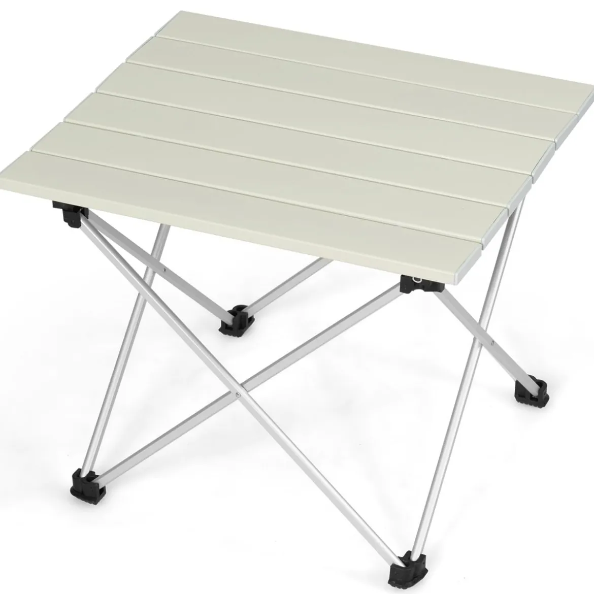 Faltbarer Camping-Tisch Alu Leichterund zusammenklappbarer Aluminium-Tisch Picknick-Tisch 40 x 35 x 32cm weiß