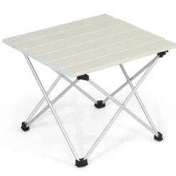 Faltbarer Camping-Tisch Alu Leichterund zusammenklappbarer Aluminium-Tisch Picknick-Tisch 40 x 35 x 32cm weiß