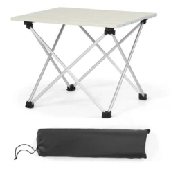 Faltbarer Camping-Tisch Alu Leichterund zusammenklappbarer Aluminium-Tisch Picknick-Tisch 40 x 35 x 32cm weiß