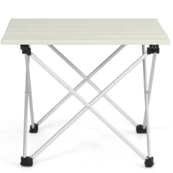 Faltbarer Camping-Tisch Alu Leichterund zusammenklappbarer Aluminium-Tisch Picknick-Tisch 40 x 35 x 32cm weiß
