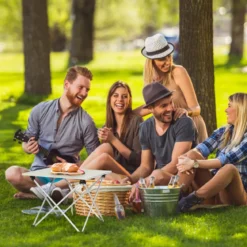 Faltbarer Camping-Tisch Alu Leichterund zusammenklappbarer Aluminium-Tisch Picknick-Tisch 40 x 35 x 32cm weiß