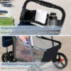 Faltbarer Haustierwagen leichter Katzen-Spazierwagen mit verstellbarem Sonnendach Blau