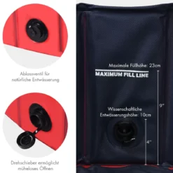 Faltbarer Hunde Swimmingpool Drinnen Draußen Auslaufsicherer Haustier Pool mit Drehbarem Ablassventil 140*30cm Rot