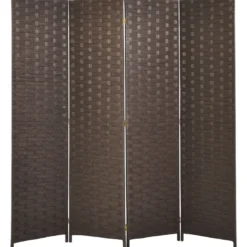 faltbarer Raumteiler Sichtschutz Raumtrenner Papier-Raumteiler 180 x 181 cm Braun
