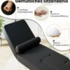 Faltbares Faulsofa Gaming-Bodensessel mit 5-fach verstellbarer Rückenlehne Fußablage & Tischplatte Schwarz