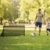 Faltbares Fußballtor 100x50x47cm Metallrahmen Pe Netz Erdspieße Für Outdoor Training Schwarz