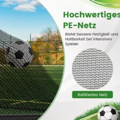 Faltbares Fußballtor 100x50x47cm Metallrahmen Pe Netz Erdspieße Für Outdoor Training Schwarz
