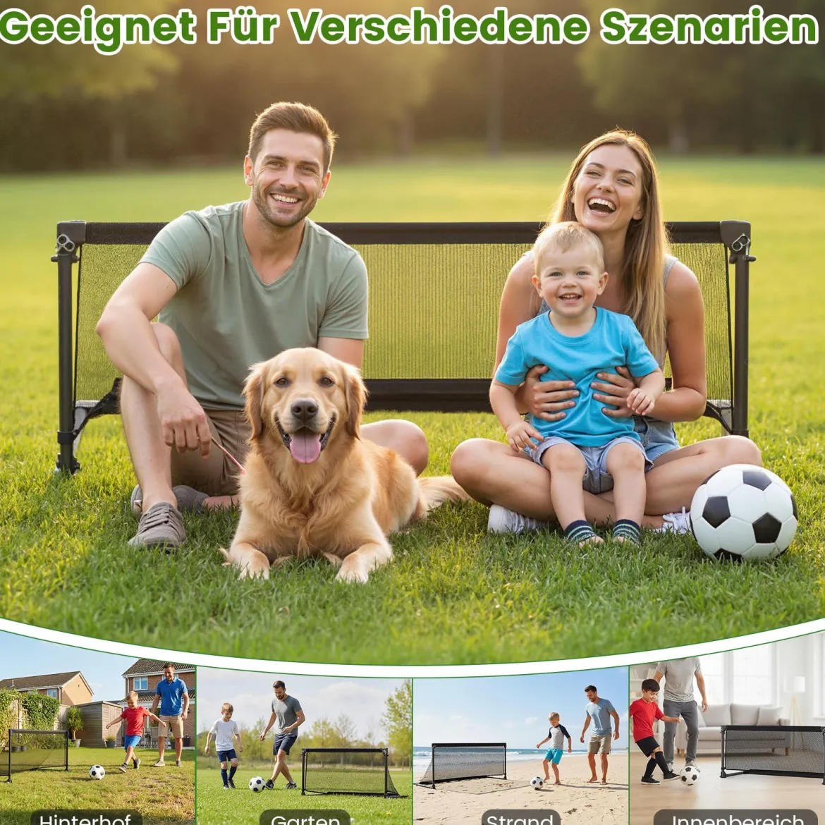 Faltbares Fußballtor 100x50x47cm Metallrahmen Pe Netz Erdspieße Für Outdoor Training Schwarz