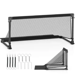 Faltbares Fußballtor 100x50x47cm Metallrahmen Pe Netz Erdspieße Für Outdoor Training Schwarz