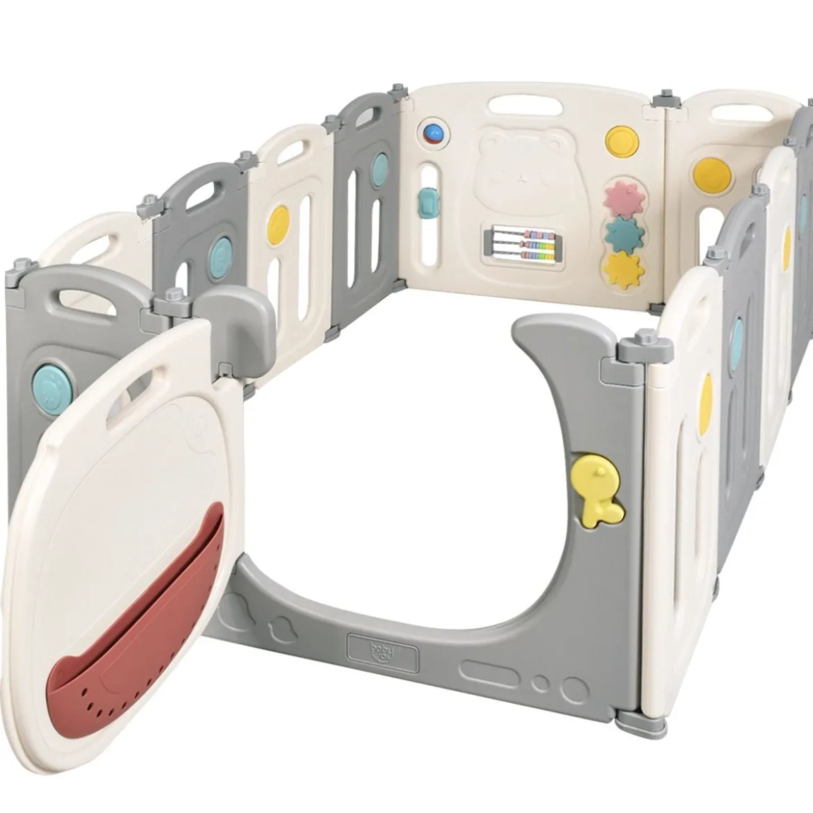 Faltbares Laufgitter mit 12 Panels Baby Laufstall tragbarer Spiellzaun