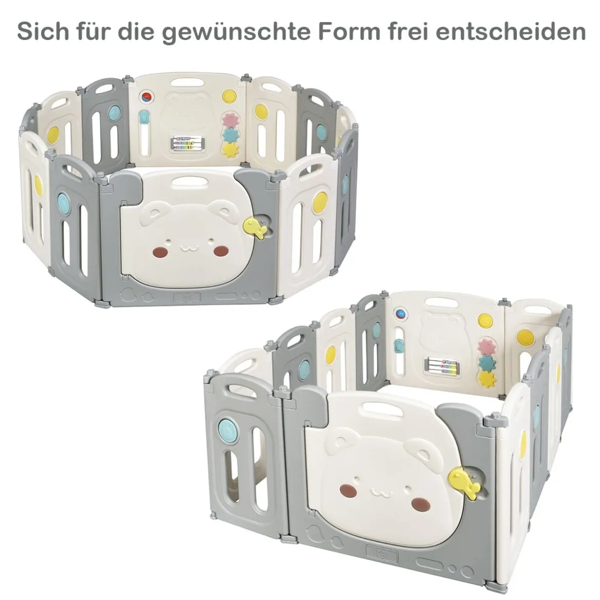 Faltbares Laufgitter mit 12 Panels Baby Laufstall tragbarer Spiellzaun