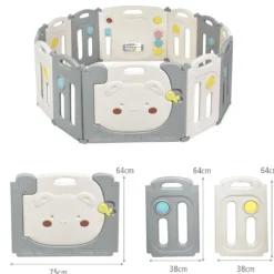 Faltbares Laufgitter mit 12 Panels Baby Laufstall tragbarer Spiellzaun