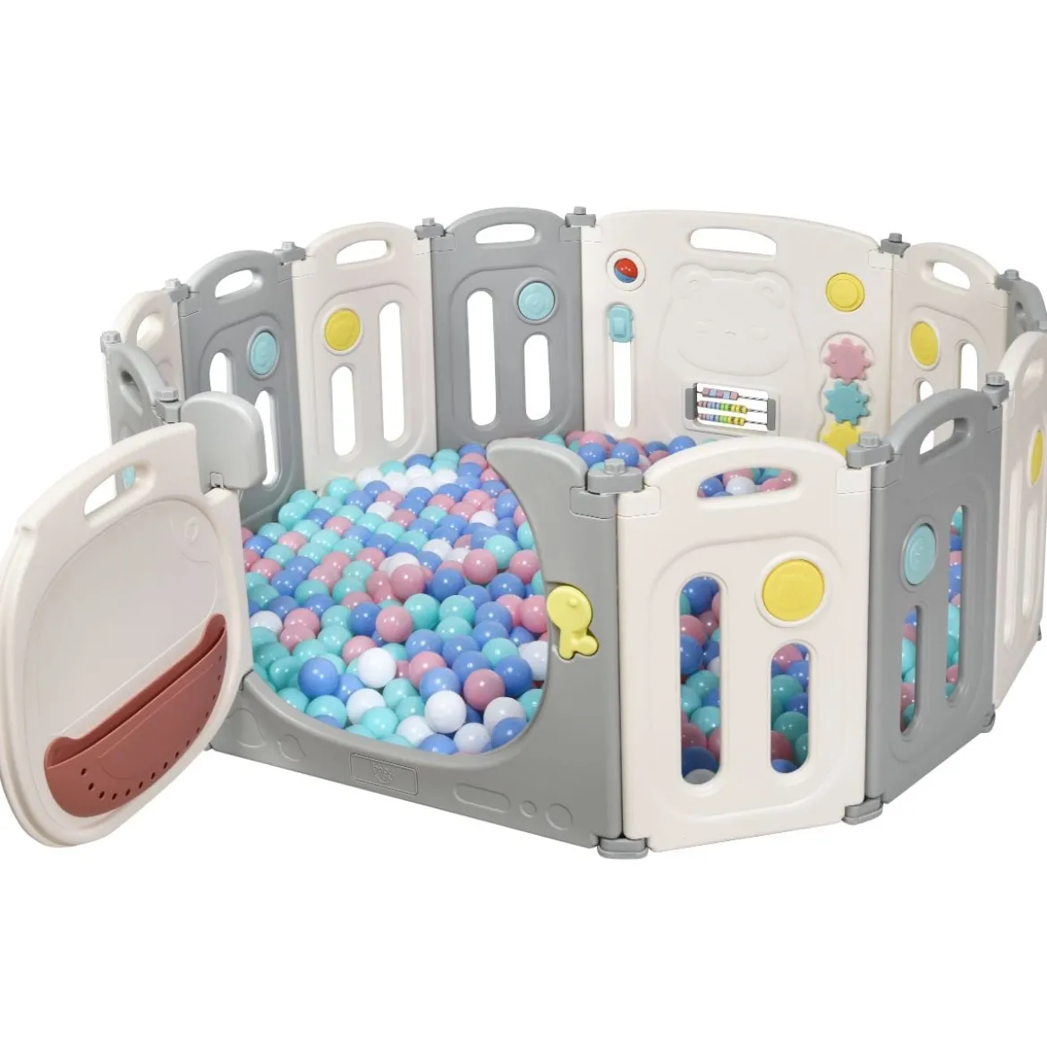 Faltbares Laufgitter mit 12 Panels Baby Laufstall tragbarer Spiellzaun