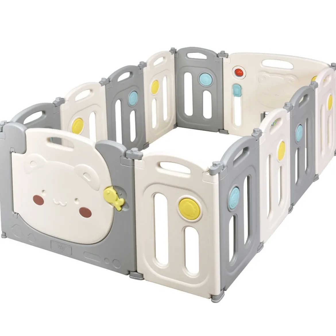 Faltbares Laufgitter mit 12 Panels Baby Laufstall tragbarer Spiellzaun