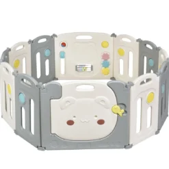 Faltbares Laufgitter mit 12 Panels Baby Laufstall tragbarer Spiellzaun