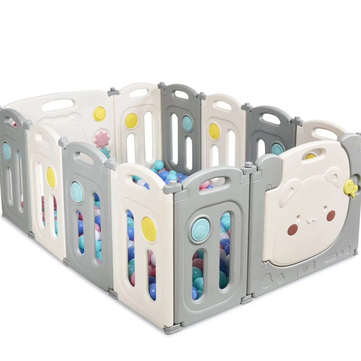 Faltbares Laufgitter mit 12 Panels Baby Laufstall tragbarer Spiellzaun