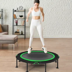 Faltbares Trampolin leises und sicheres Hüpfen φ120 x 26 cm Trampolin Schwarz und Grün