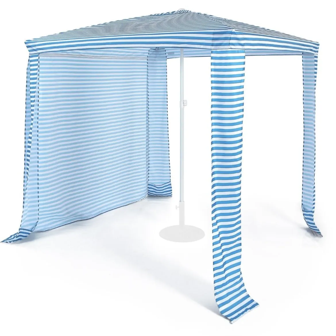 Faltbare Strandkabine Strandüberdachung mit Tragetasche 202 x 202 x 233-270 cm Hellblau