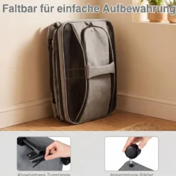 Faltbare Transportbox für Katze mit Tragegriff & Rollen bis zu 15 kg Tragbar 43 x 33 x 35 cm Schwarz