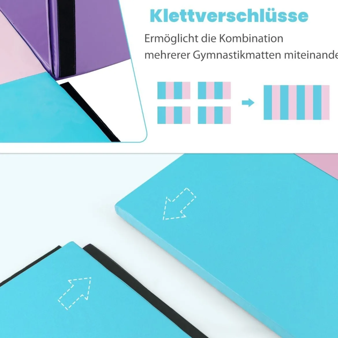 Faltbare Turnstange für Kinder Wackelfreies Heim-Fitnessgerät mit Gymnastikmatte Grün