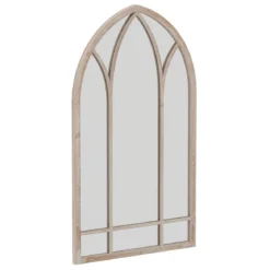 Farmhouse Fensterrahmen Spiegel gewölbter Wandspiegel 83 x 48 x 2 cm Grau