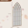 Farmhouse Fensterrahmen Spiegel gewölbter Wandspiegel mit Metallrahmen Grau 115 x 50 x 2 cm