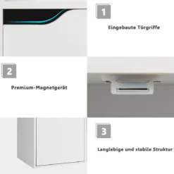 9-Fächer Stauraum Organizer Regal mit Türen freistehendes Holz Bücherregal