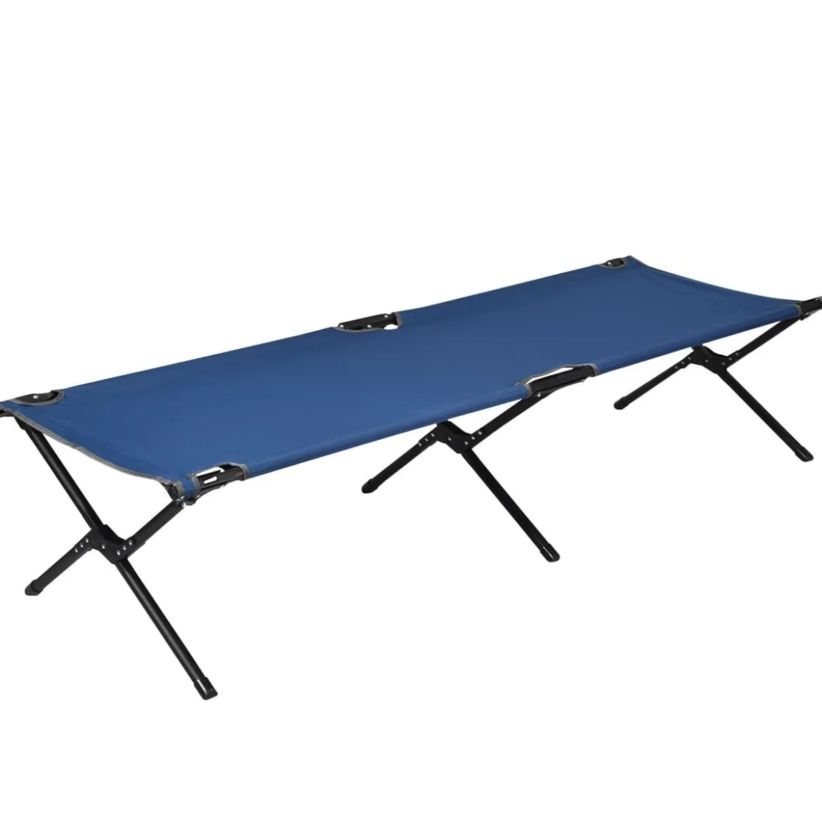 Feldbett Campingbett Metallrahmen Faltbar Klappbett Belastbar bis 135 kg 190 x 67 x 42 cm Blau