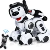 Ferngesteuert Hund Roboter Roboterhund intelligent Roboter-Spielzeug 18 x 25 x 25 cm Schwarz + Weiß
