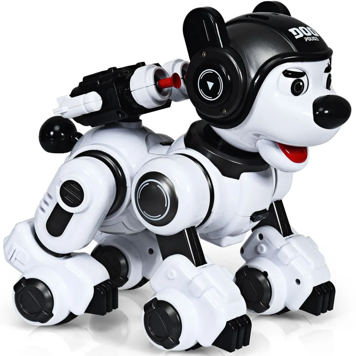 Ferngesteuert Hund Roboter Roboterhund intelligent Roboter-Spielzeug 18 x 25 x 25 cm Schwarz + Weiß