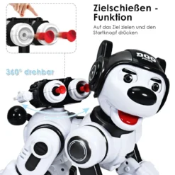 Ferngesteuert Hund Roboter Roboterhund intelligent Roboter-Spielzeug 18 x 25 x 25 cm Schwarz + Weiß