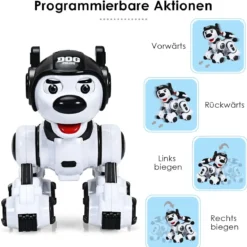 Ferngesteuert Hund Roboter Roboterhund intelligent Roboter-Spielzeug 18 x 25 x 25 cm Schwarz + Weiß