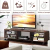 Fernsehschrank Holz mit 5 offenen Fächern TV Schrank mit Rädern Braun