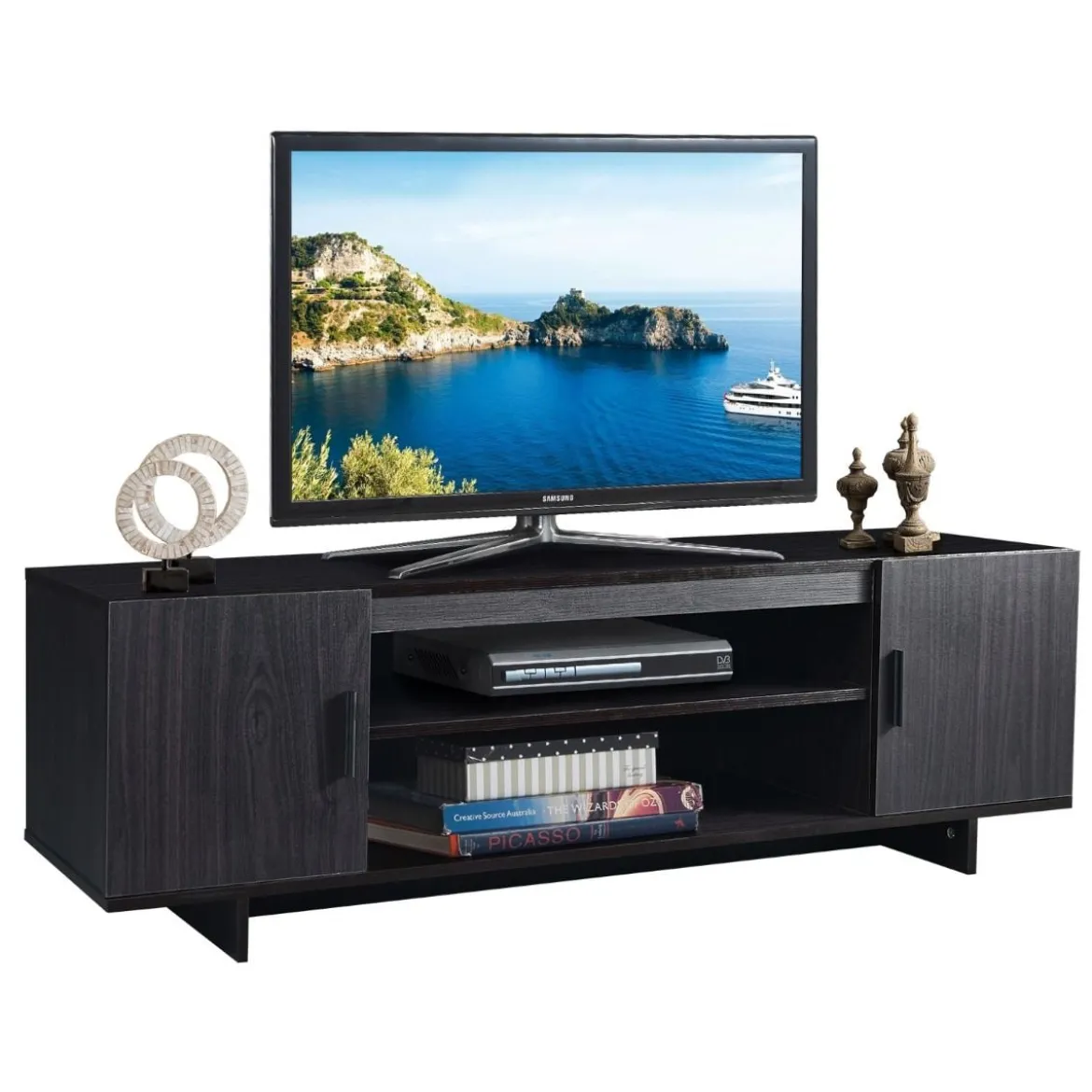 Fernsehschrank TV Schrank für TVs bis zu 65" Medienkonsole mit 2 Schränken 152 x 40 x 45 cm