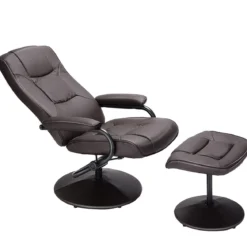 FernsehsesselDrehbar Kippbar TV Relaxsessel Relaxstuhl mit Fußhocker Braun