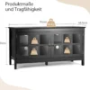 Fernsehtisch für Fernseher bis zu 50 Zoll Lowboard mit 4 Staufächern Vintage TV Board TV Schrank Schwarz