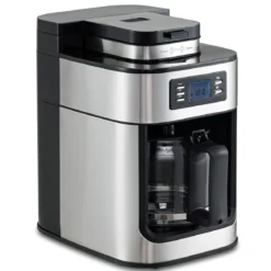 Filterkaffeemaschine mit Glaskanne 8 Tassen Kompakte Kaffeemaschine mit Mahl- und Brühfunktion