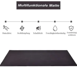 Fitnessgerätematte für Laufband und Heimtrainer zum Schutz von Hartholzböden Schwarz