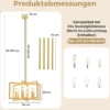 6-flammiger Kronleuchter Deckenleuchte industriell Pendelleuchte mit 67-157 cm verstellbarer Höhe Golden