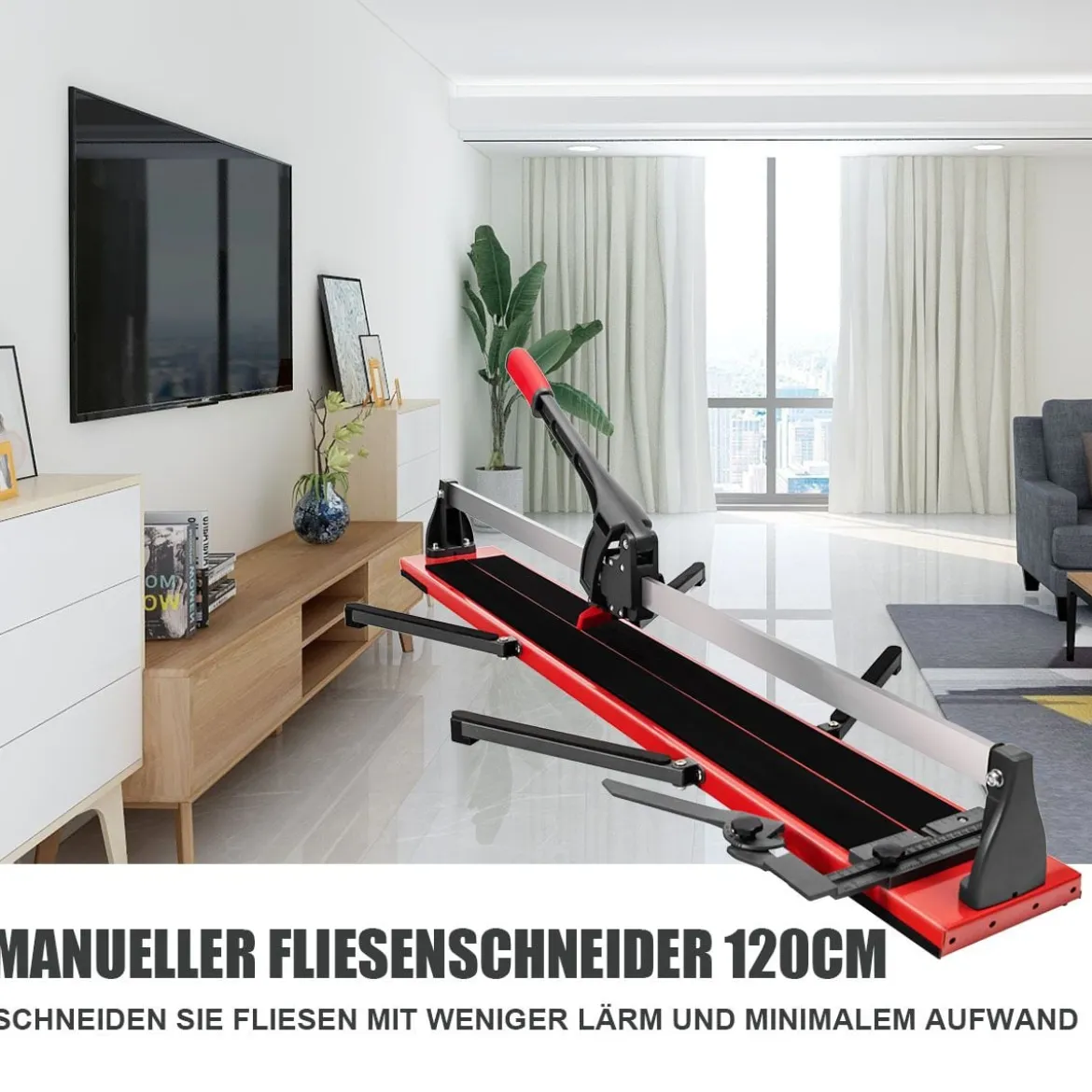 Fliesenschneider manuell Handfliesenschneider 120cm Schnittlänge Winkel von 0° bis 60° 143 x 23 x 23 cm