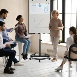 Flipchart Ständer auf Rollen mit Magneten & Markern Whiteboard Höhenverstellbar bis 192 cm