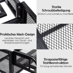 Frachtkorb für ATV/UTV Universeller Heckträger mit Mesh-Design Heckablagekorb 104 x 67 x 31,5 cm
