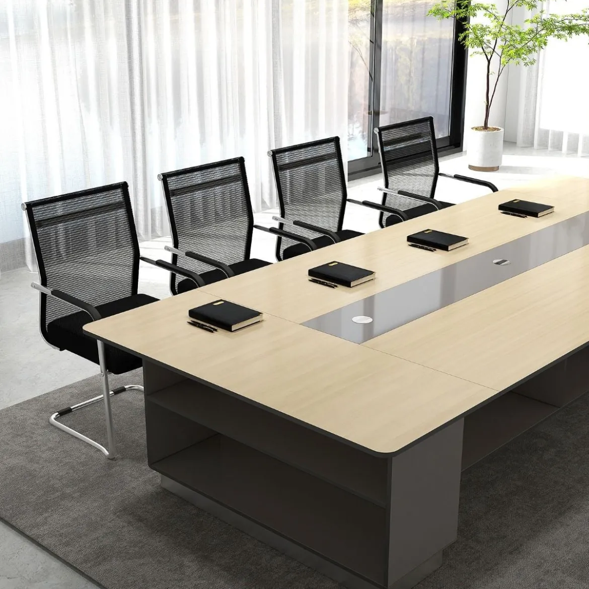 Freischwinger Stühle 4er Set stapelbare Schwingstühle mit Metallkufenbasis und Armlehne Bürostühle Schwarz